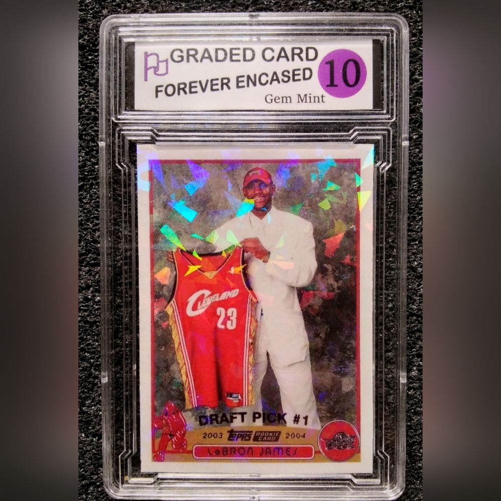 LeBron James Cracked Ice #1 NBA Draft Pick Rookie Card - Graded Gem Mint 10